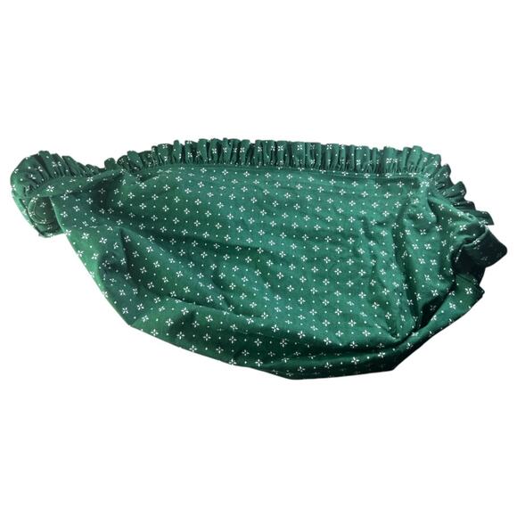 Longaberger Green Heritage 1990s Laundry Basket Liner Green & White - Picture 2 of 10